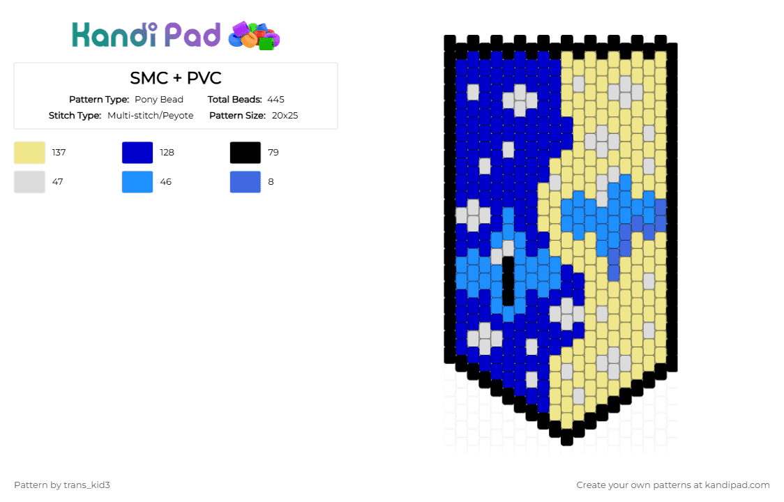 SMC + PVC - Pony Bead Pattern by trans_kid3 on Kandi Pad - purple, yellow