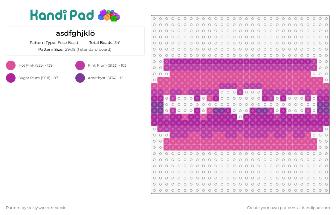 asdfghjklö - Fuse Bead Pattern by sicklysweetmedecin on Kandi Pad - razor blade,sharp,emo,pink,purple