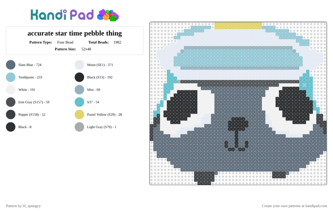 Accurate star time pebble thing Fuse Bead Pattern - Kandi Pad | Kandi ...