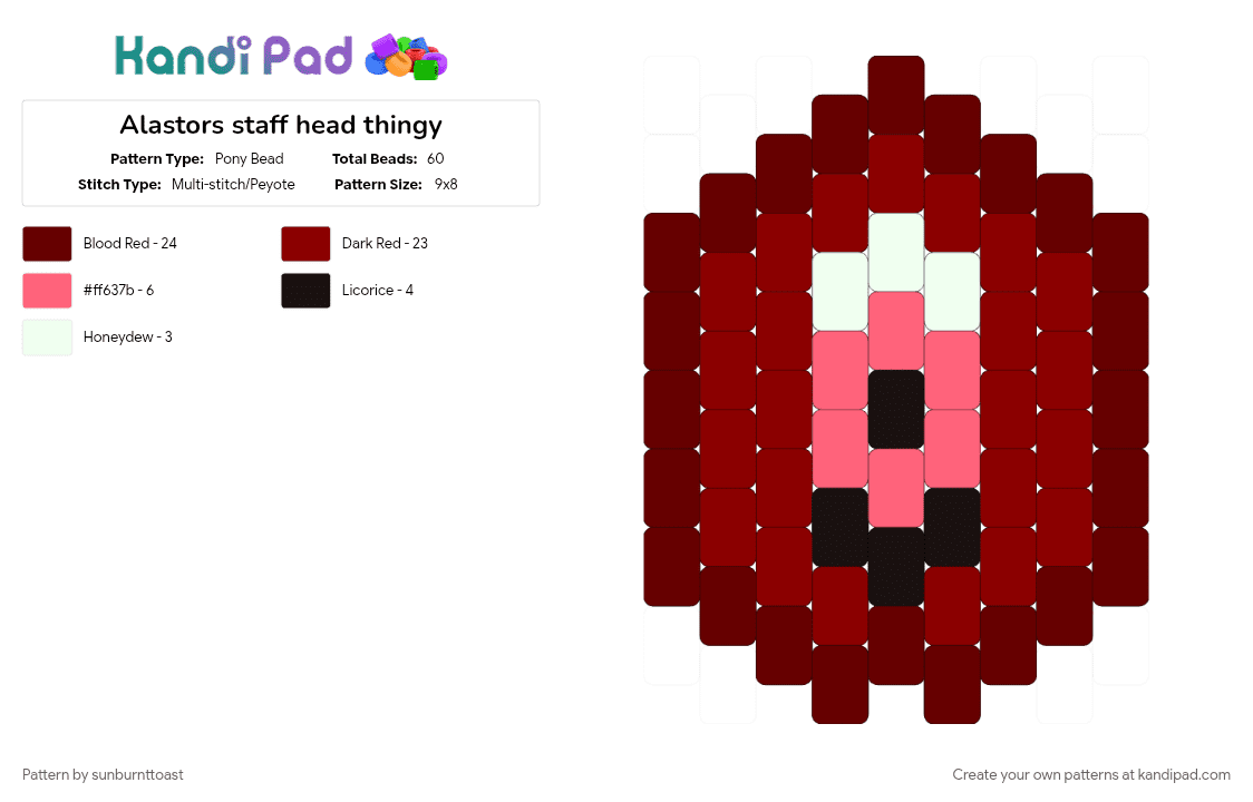 Alastors staff head thingy - Pony Bead Pattern by sunburnttoast on Kandi Pad - 