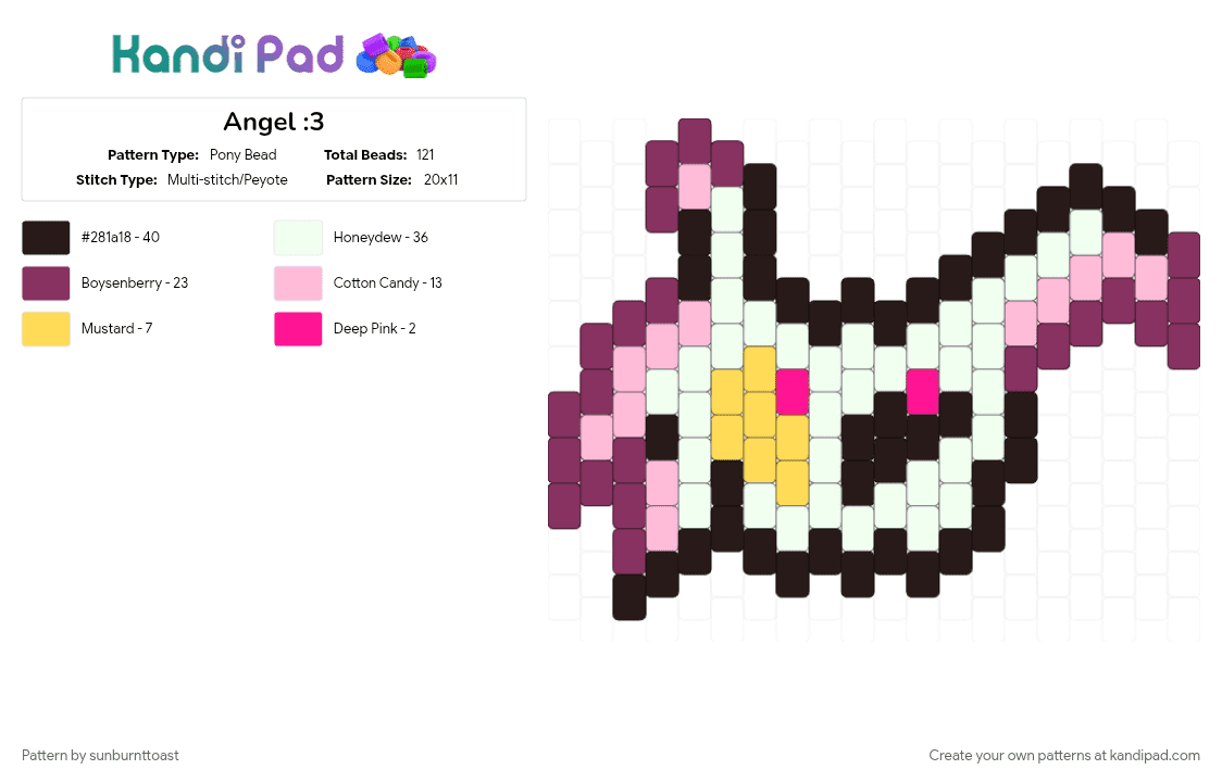 Angel :3 - Pony Bead Pattern by sunburnttoast on Kandi Pad - 