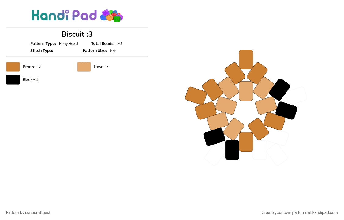 Biscuit :3 - Pony Bead Pattern by sunburnttoast on Kandi Pad - orange