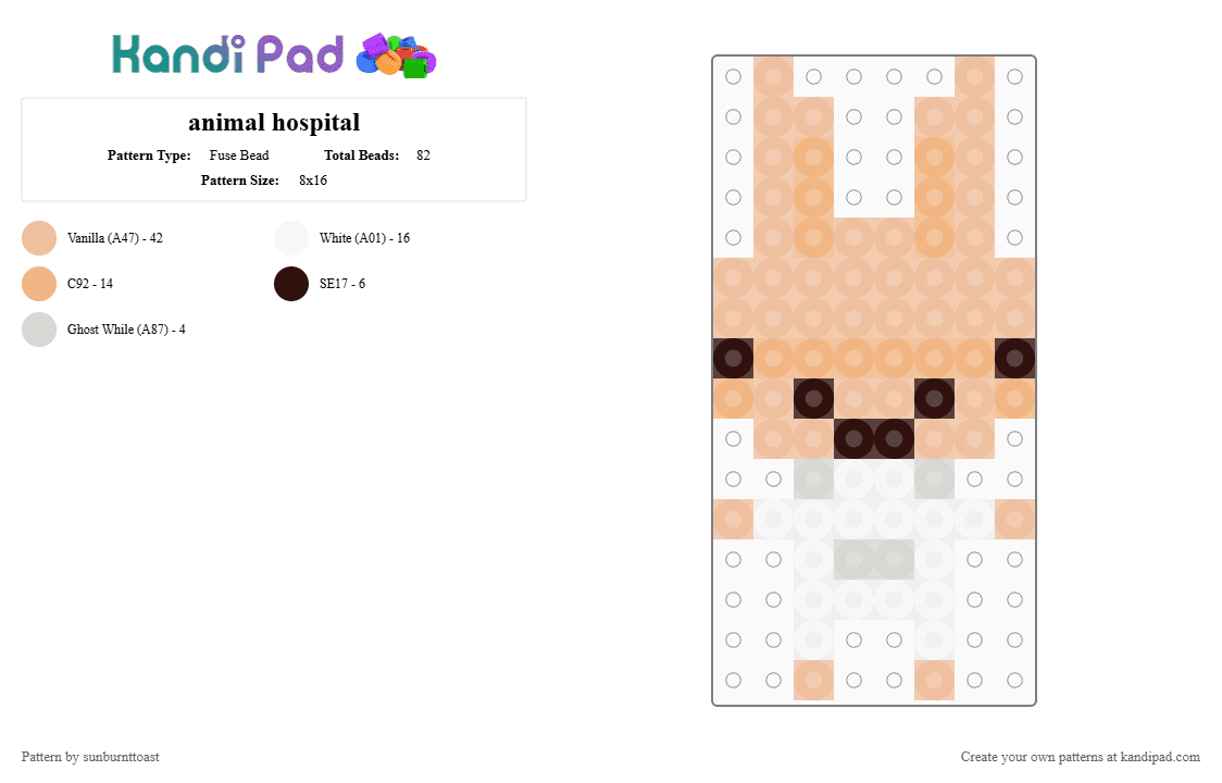 animal hospital - Fuse Bead Pattern by sunburnttoast on Kandi Pad - beige