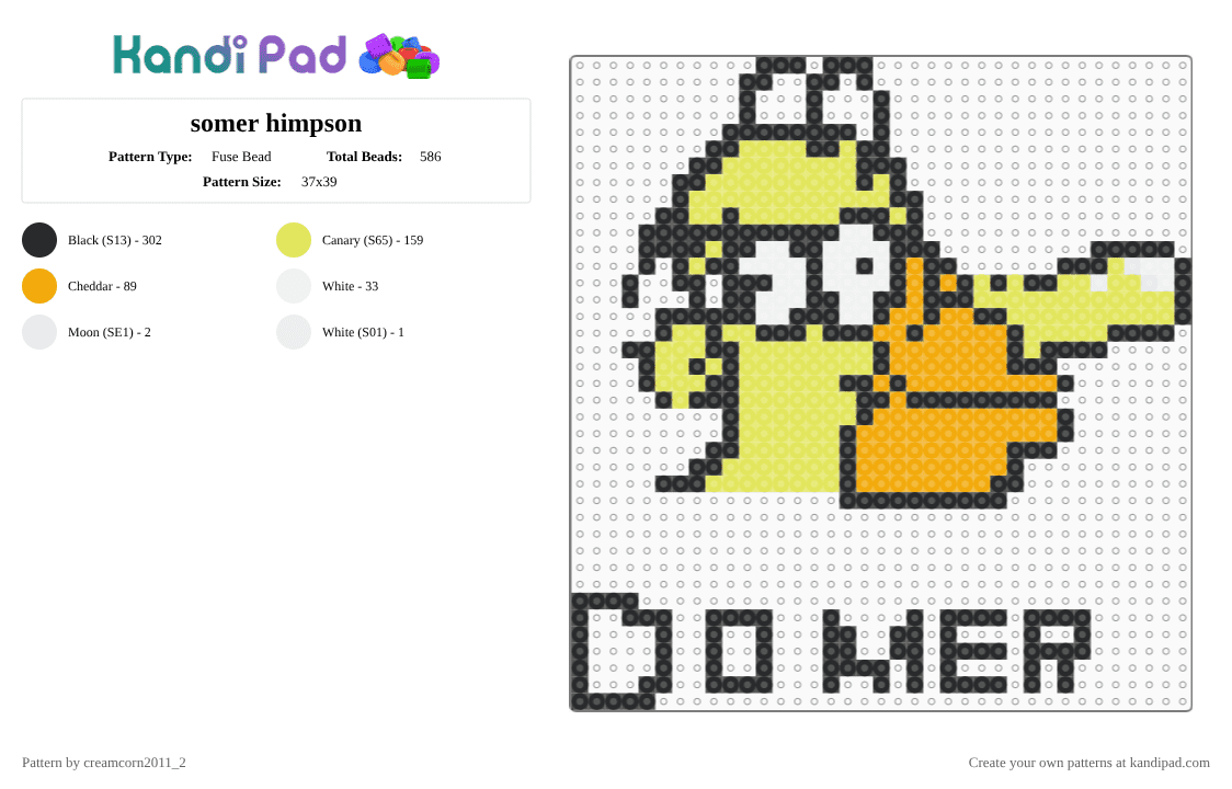 somer himpson - Fuse Bead Pattern by creamcorn2011_2 on Kandi Pad - simpson,somer,himpson,art,good