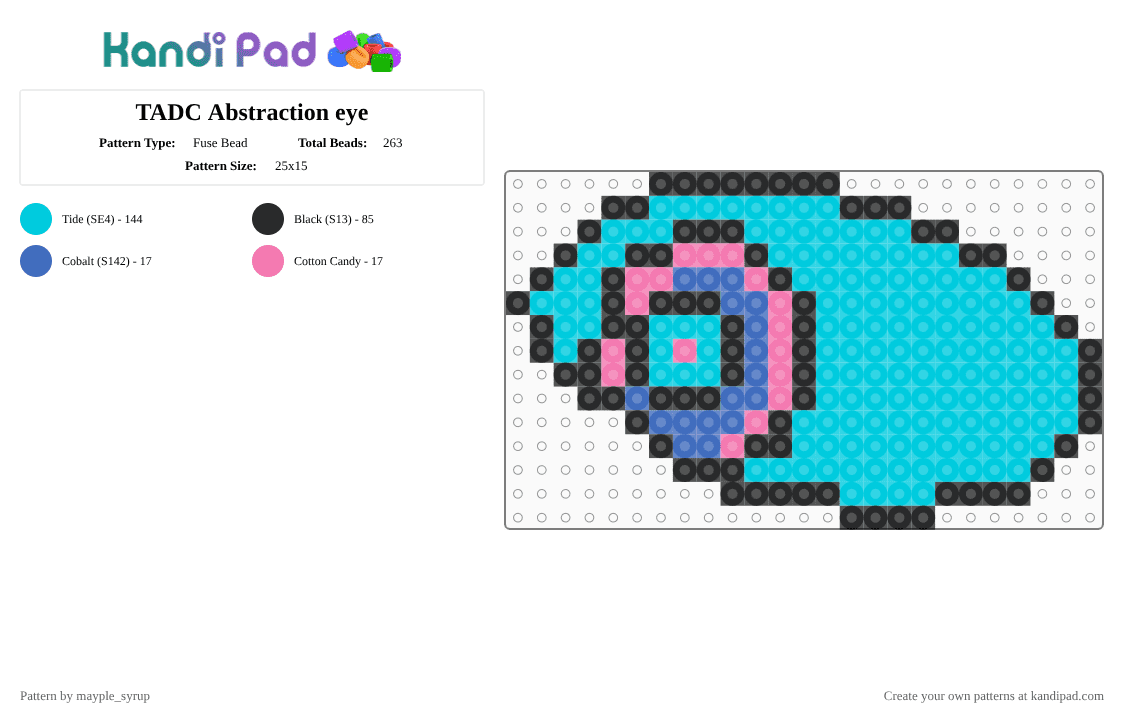 TADC Abstraction eye - Fuse Bead Pattern by mayple_syrup on Kandi Pad - light blue,tacd,the amazing digital circus,abstaction