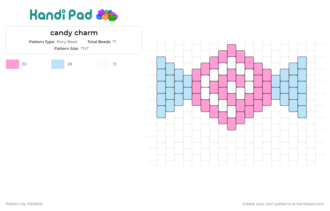 candy charm - Pony Bead Pattern by r0b0b0t on Kandi Pad - candy,charm,sweet,spiral