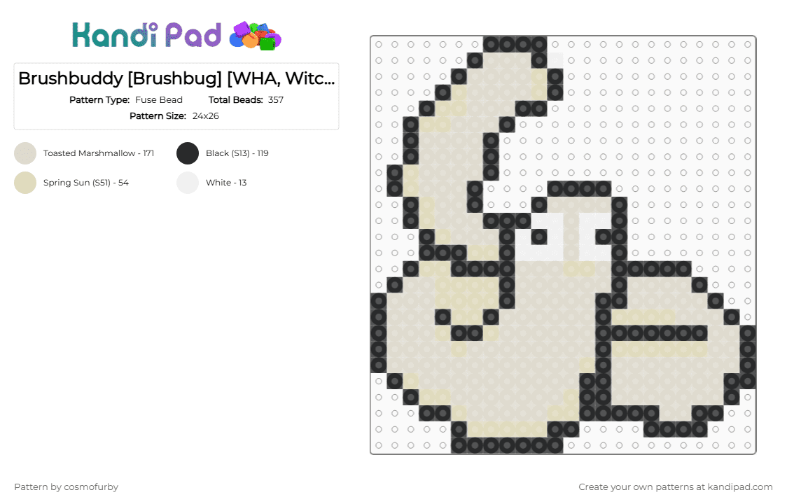 Brushbuddy [Brushbug] [WHA, Witch Hat Atelier] - Fuse Bead Pattern by cosmofurby on Kandi Pad - beige,wha,witch hat atelier,brushbuddy,brushbug