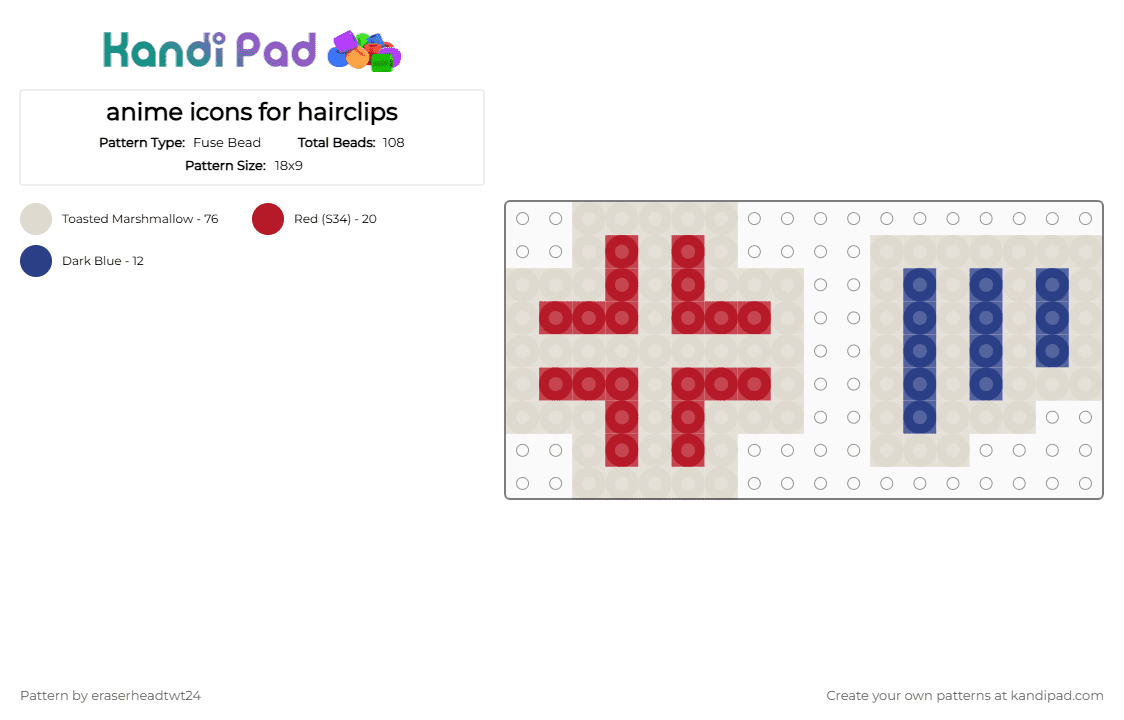 anime icons for hairclips - Fuse Bead Pattern by eraserheadtwt24 on Kandi Pad - anger, anime, beige, emote, emotion, hairclip