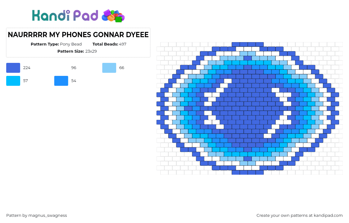 NAURRRRR MY PHONES GONNAR DYEEE - Pony Bead Pattern by magnus_swagness on Kandi Pad - eyeball,gradient,panel,blue,light blue