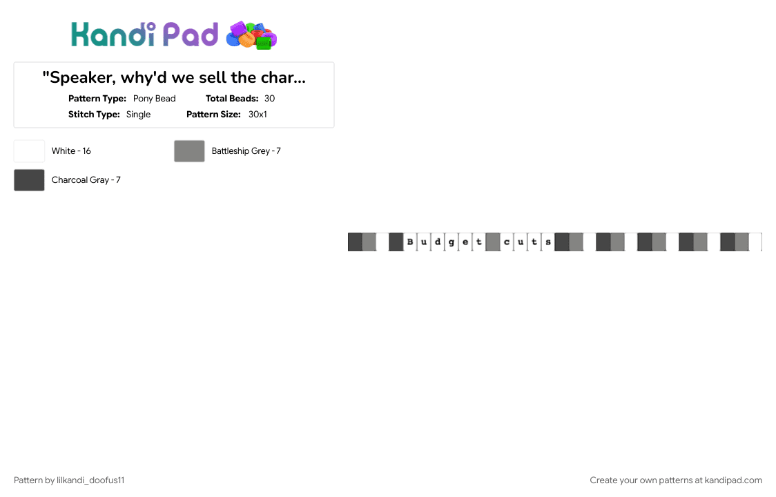 BFDI SINGLE >:D - Pony Bead Pattern by lilkandi_doofus11 on Kandi Pad - announcer thing, battle for dream island, bfdi, brown, budget cuts, gray, speaker