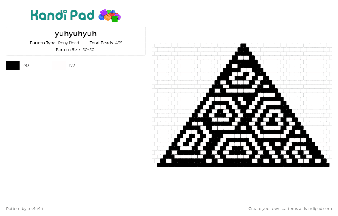 yuhyuhyuh - Pony Bead Pattern by trk4444 on Kandi Pad - triangle,geometric,hexagon,cuff and white