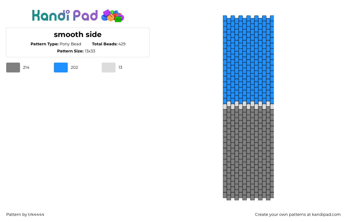 smooth side - Pony Bead Pattern by trk4444 on Kandi Pad - marlboro,cigarettes,pack,smoking,bag,panel,white,blue