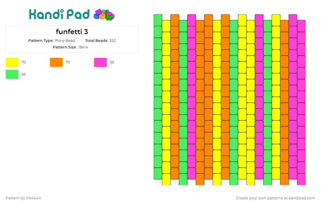 funfetti 3 - Pony Bead Pattern by trk4444 on Kandi Pad - 