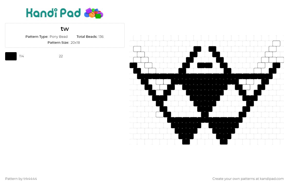 tw - Pony Bead Pattern by trk4444 on Kandi Pad - geometric,triangles