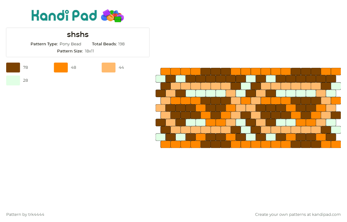 shshs - Pony Bead Pattern by trk4444 on Kandi Pad - geometric
