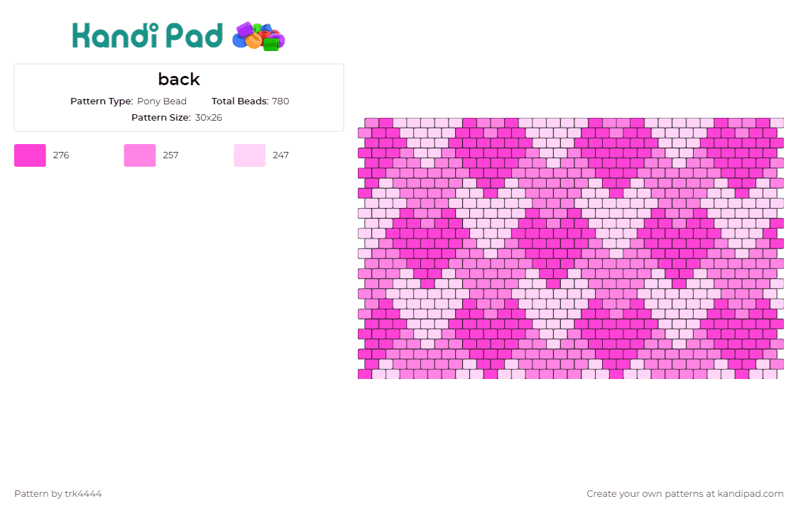 back - Pony Bead Pattern by trk4444 on Kandi Pad - hearts,panel,geometric