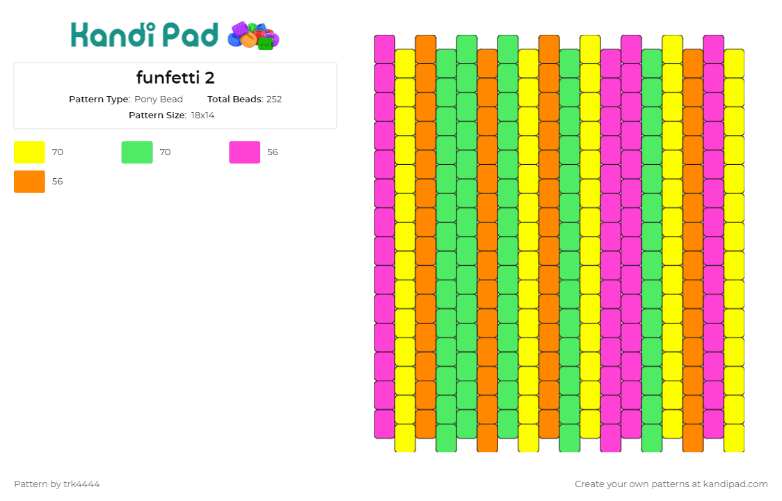 funfetti 2 - Pony Bead Pattern by trk4444 on Kandi Pad - 