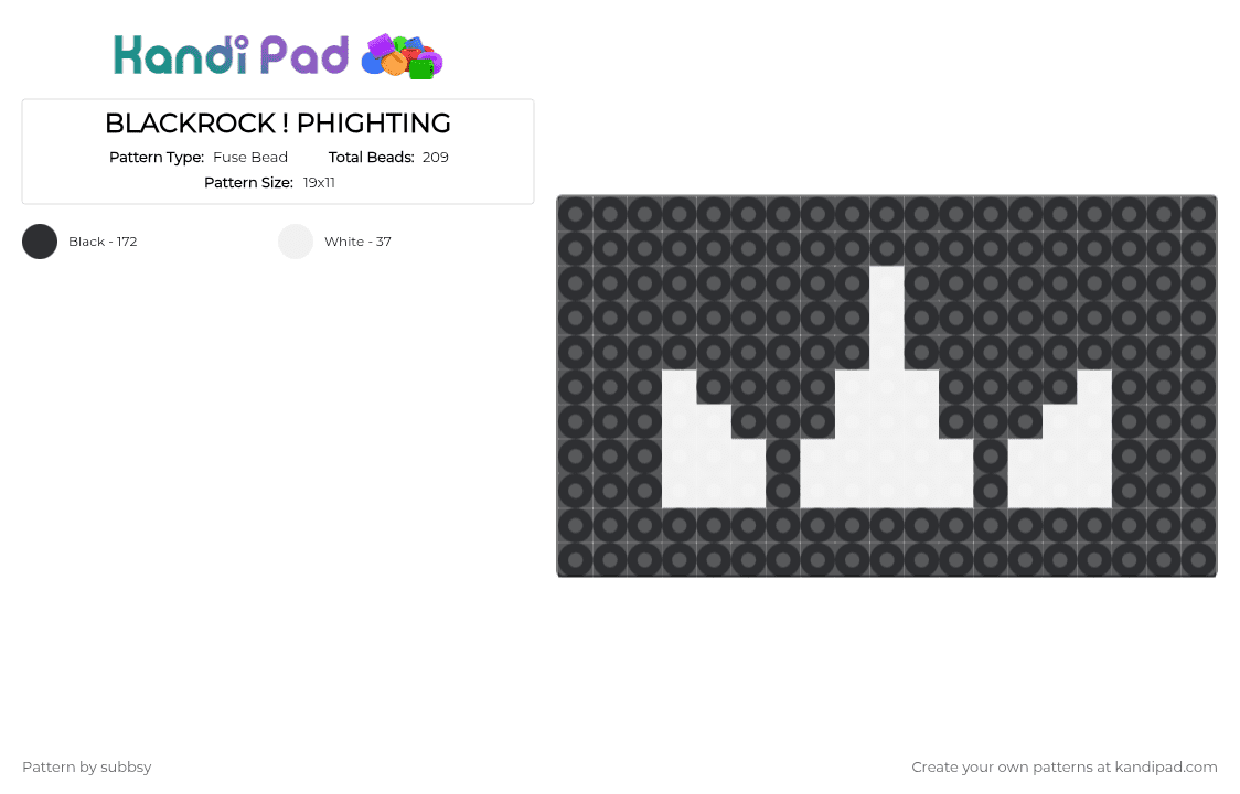 BLACKROCK ! PHIGHTING - Fuse Bead Pattern by subbsy on Kandi Pad - black, phighting, roblox