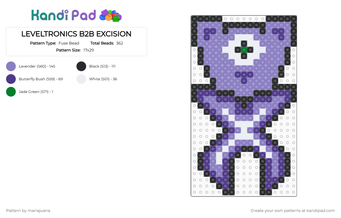 LEVELTRONICS B2B EXCISION - Fuse Bead Pattern by mariajuana on Kandi Pad - 