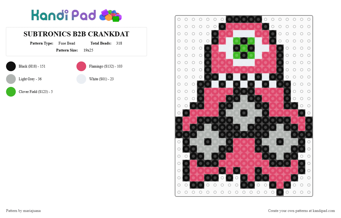 SUBTRONICS B2B CRANKDAT - Fuse Bead Pattern by mariajuana on Kandi Pad - 