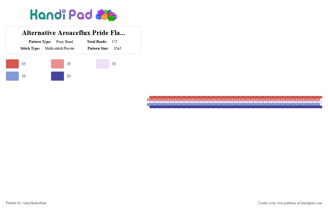 Alternative Aroaceflux Pride Flag Peyote Cuff ! - Pony Bead Pattern by vinnythelesbian on Kandi Pad - red,beige,light blue,purple,pride,lgbtq,peyote,peyote stitch,odd peyote,aroace