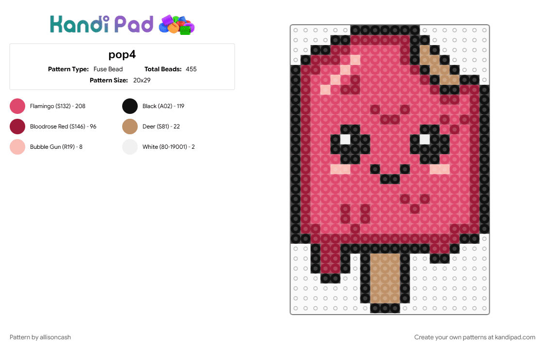 pop4 - Fuse Bead Pattern by allisoncash on Kandi Pad - red