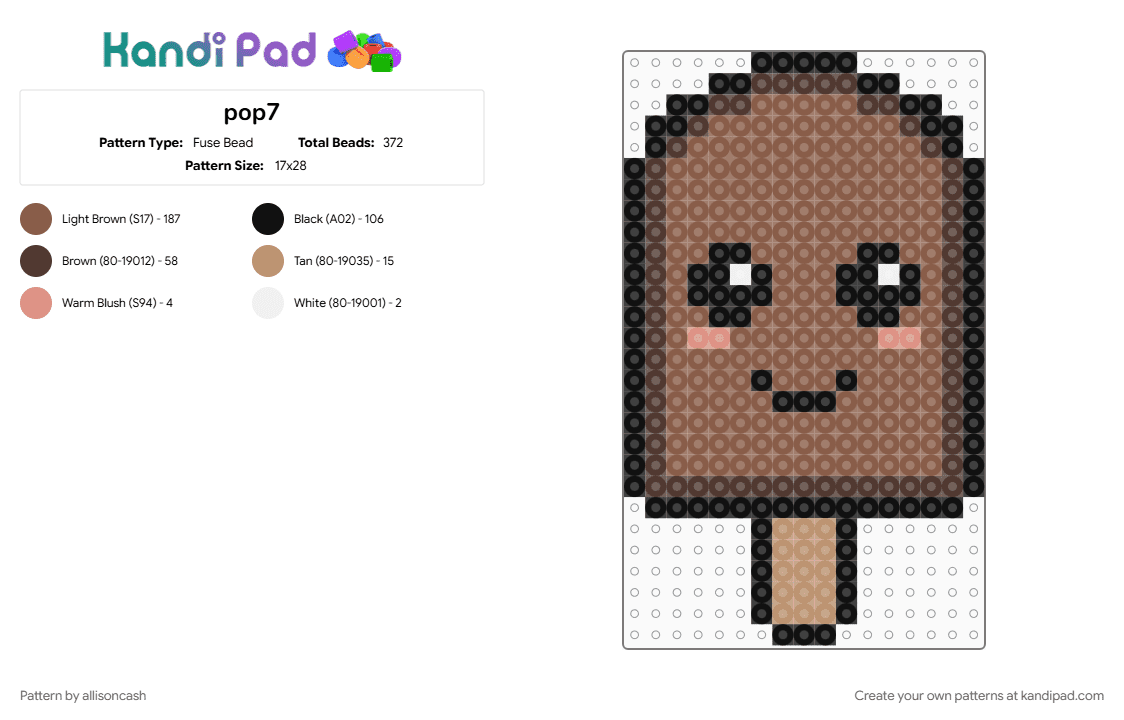 pop7 - Fuse Bead Pattern by allisoncash on Kandi Pad - tan