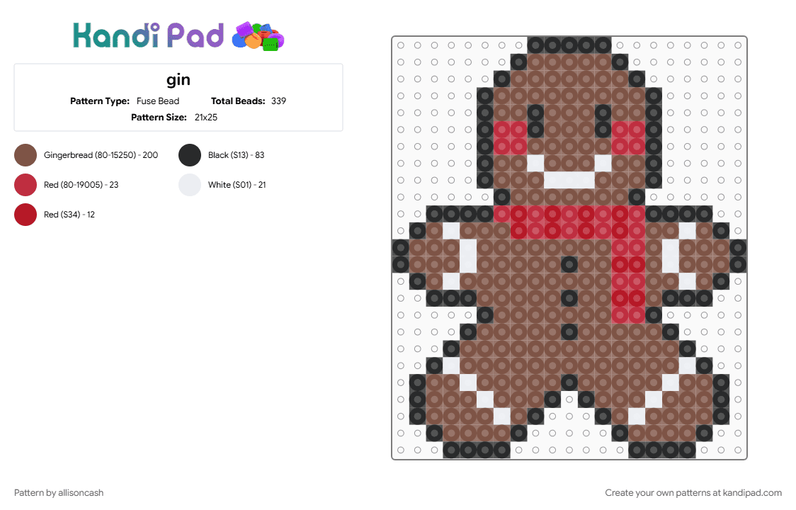 gin - Fuse Bead Pattern by allisoncash on Kandi Pad - tan