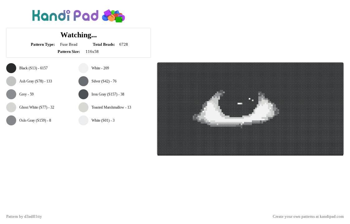 Always watching - Fuse Bead Pattern by d3adfl1tty on Kandi Pad - 