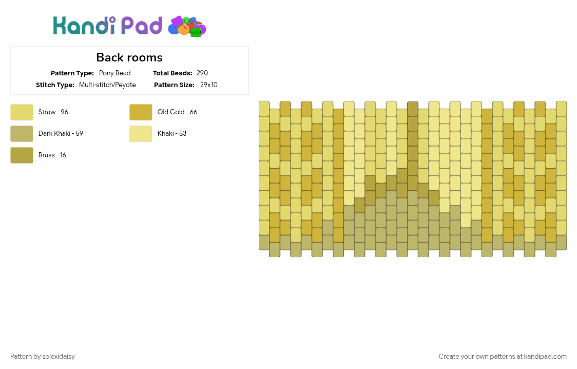 Back rooms - Pony Bead Pattern by solexidaisy on Kandi Pad - yellow
