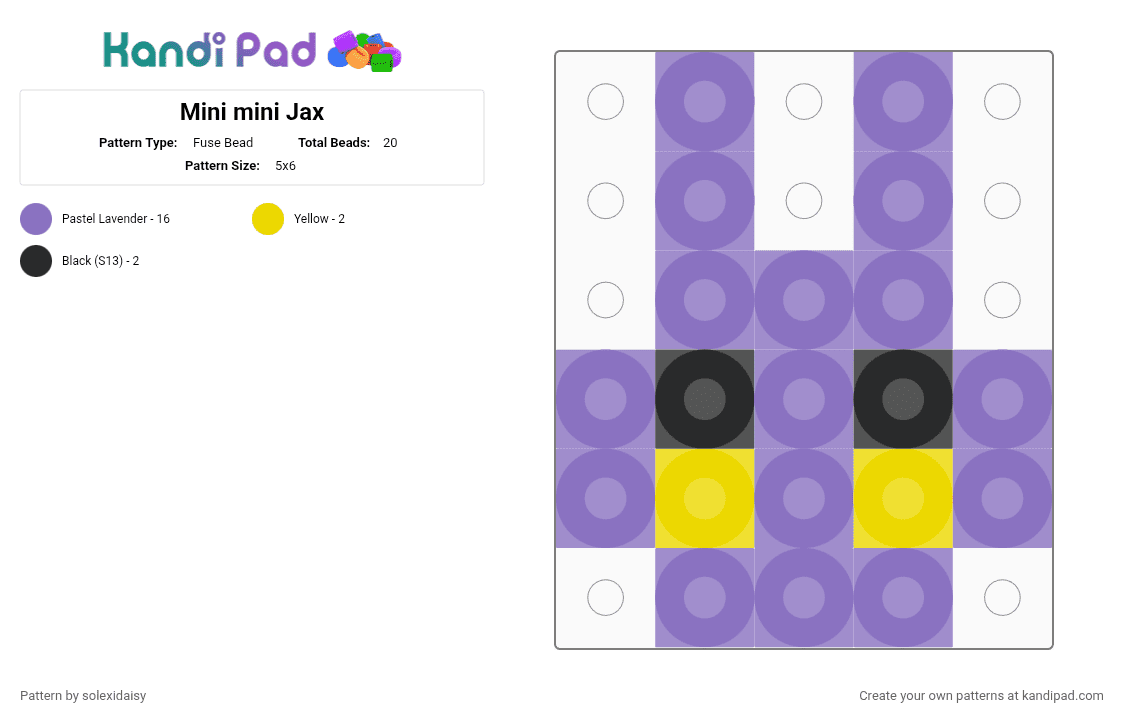 Mini mini Jax - Fuse Bead Pattern by solexidaisy on Kandi Pad - blue, jax, jax tadc, tadc, tadc jax