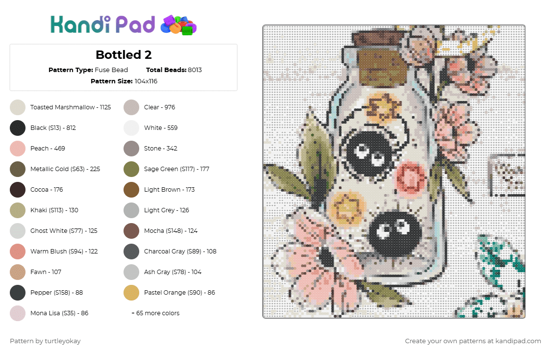 Bottled 2 - Fuse Bead Pattern by turtleyokay on Kandi Pad - gray,tan,beige