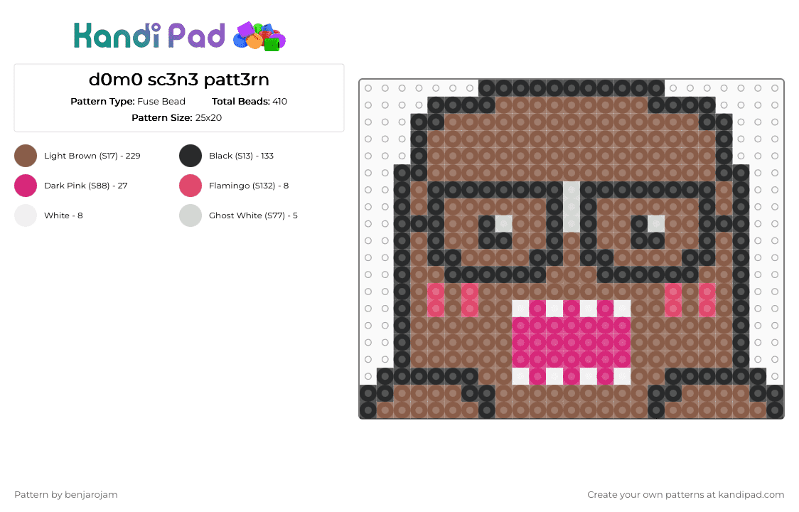 d0m0 sc3n3 patt3rn - Fuse Bead Pattern by benjarojam on Kandi Pad - tan