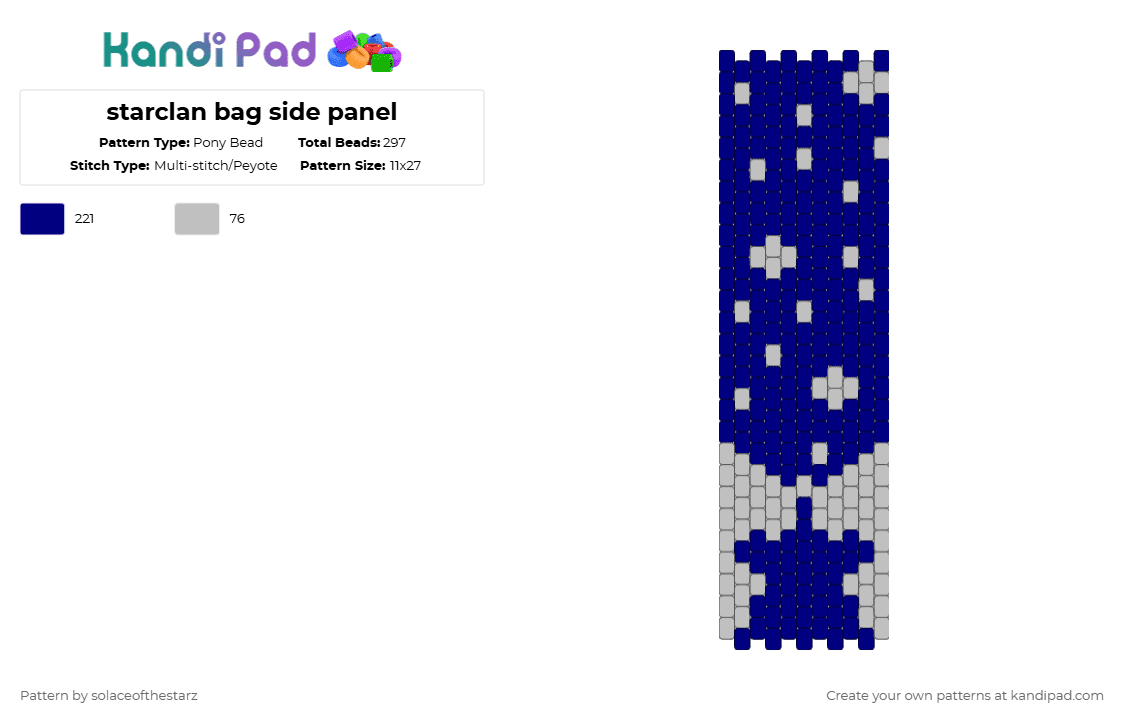 starclan bag side panel - Pony Bead Pattern by solaceofthestarz on Kandi Pad - purple