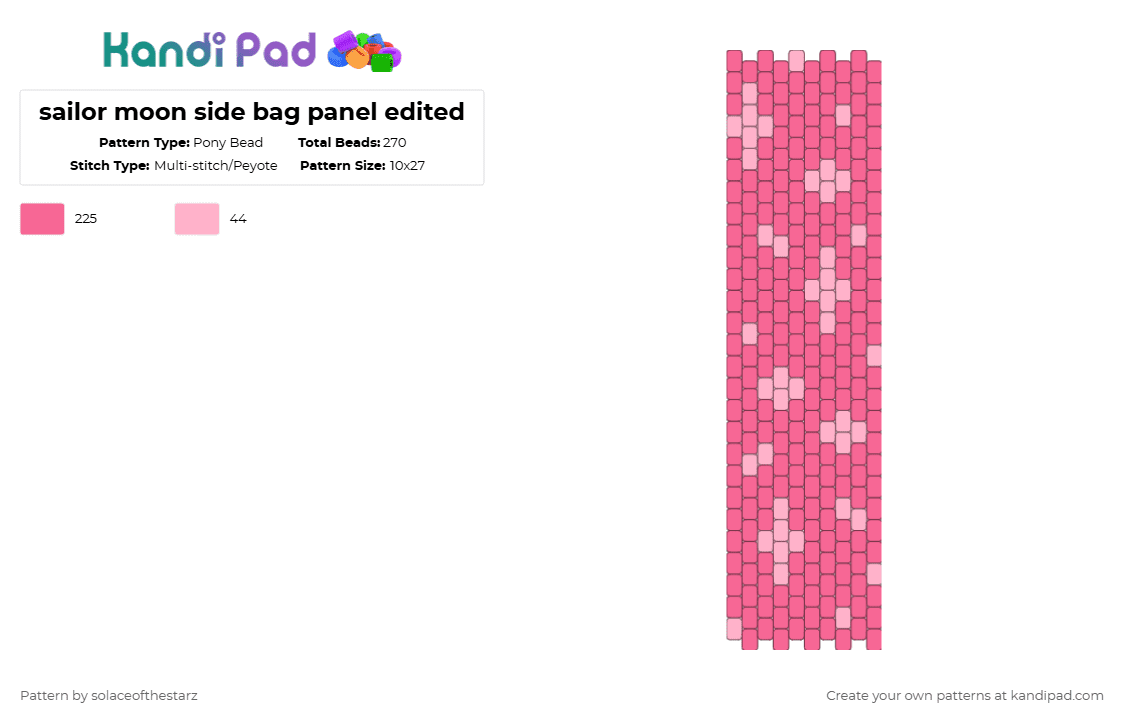 sailor moon side bag panel edited - Pony Bead Pattern by solaceofthestarz on Kandi Pad - pink