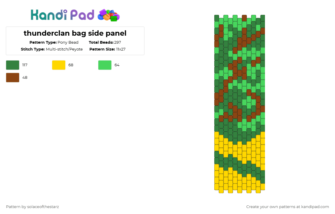 thunderclan bag side panel - Pony Bead Pattern by solaceofthestarz on Kandi Pad - green