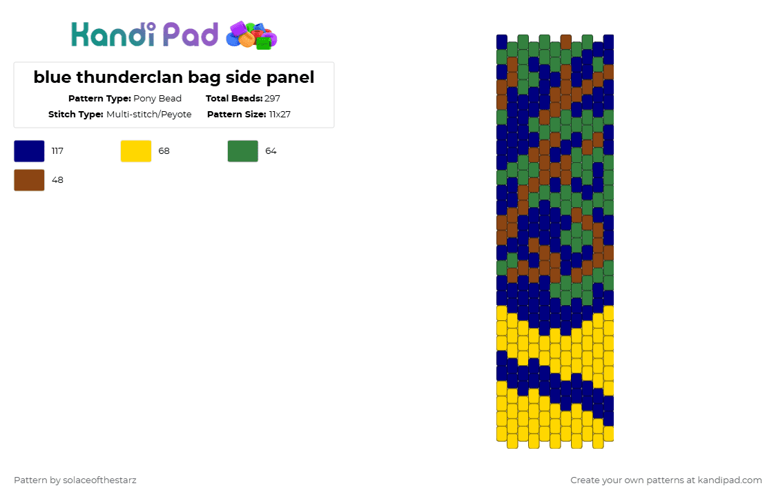 blue thunderclan bag side panel - Pony Bead Pattern by solaceofthestarz on Kandi Pad - purple