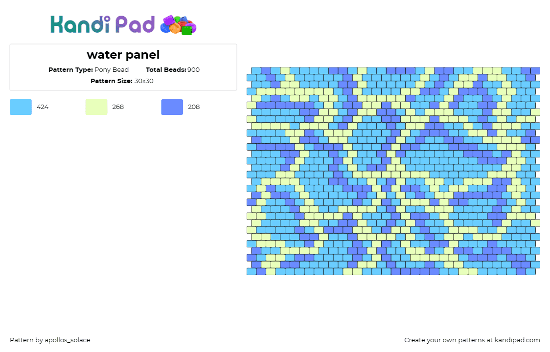 water panel - Pony Bead Pattern by apollos_solace on Kandi Pad - water,pool,panel,lightning,light blue