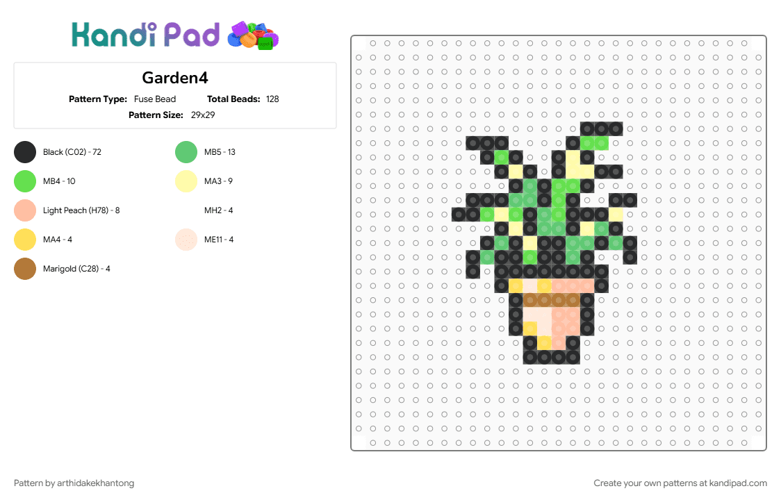 Garden4 - Fuse Bead Pattern by arthidakekhantong on Kandi Pad - beige, black, colorful, green