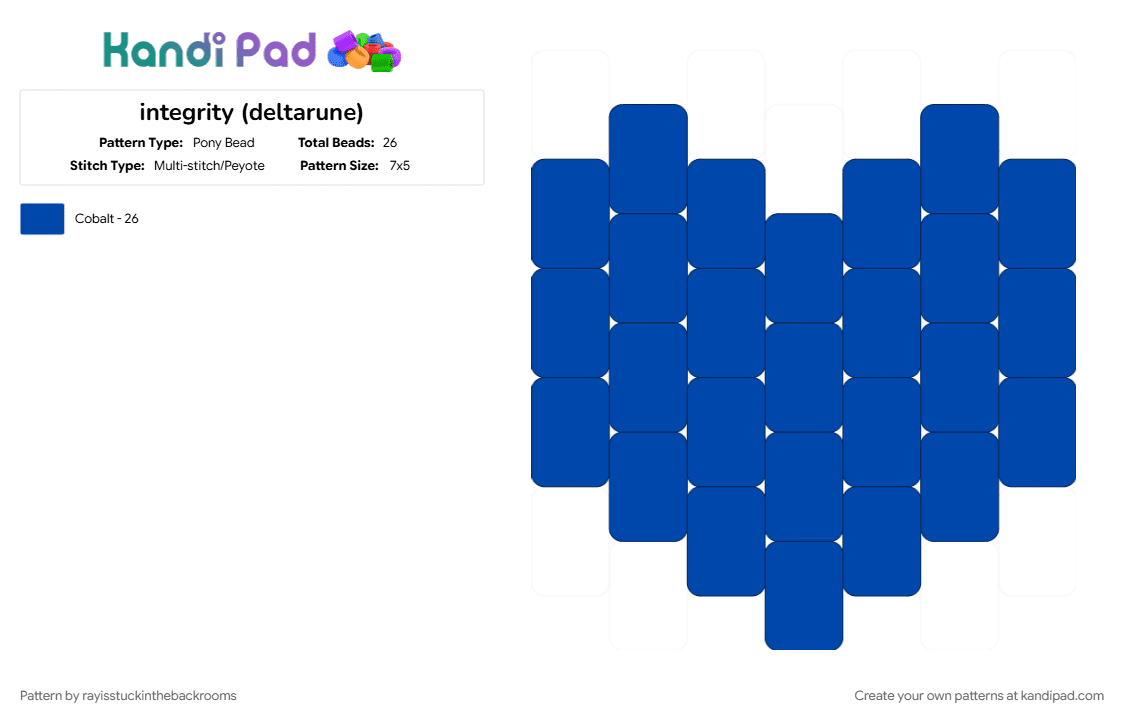 integrity (deltarune) - Pony Bead Pattern by rayisstuckinthebackrooms on Kandi Pad - blue