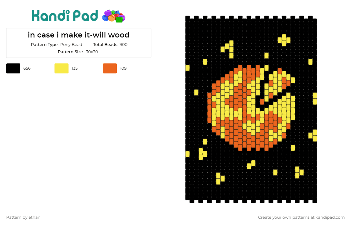 in case i make it-will wood - Pony Bead Pattern by ethan on Kandi Pad - moon,cheese,space,panel