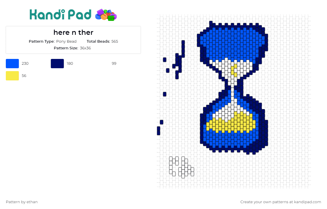 here n ther - Pony Bead Pattern by ethan on Kandi Pad - time,timer,hourglass,sand,clock