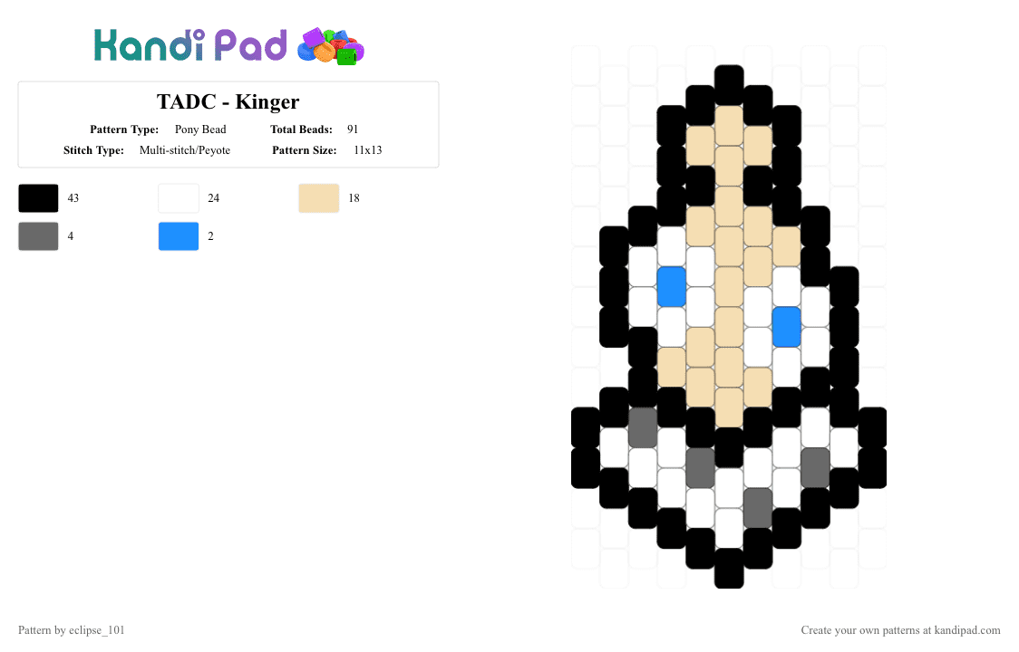 TADC - Kinger - Pony Bead Pattern by eclipse_101 on Kandi Pad - beige, kinger, queenie, tadc