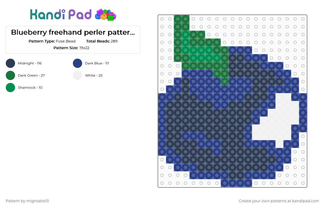 Blueberry freehand perler pattern :3 - Fuse Bead Pattern by mighostie13 on Kandi Pad - blue, blueberry, charm, food, fruit, perler, purple, scene, small, yummy