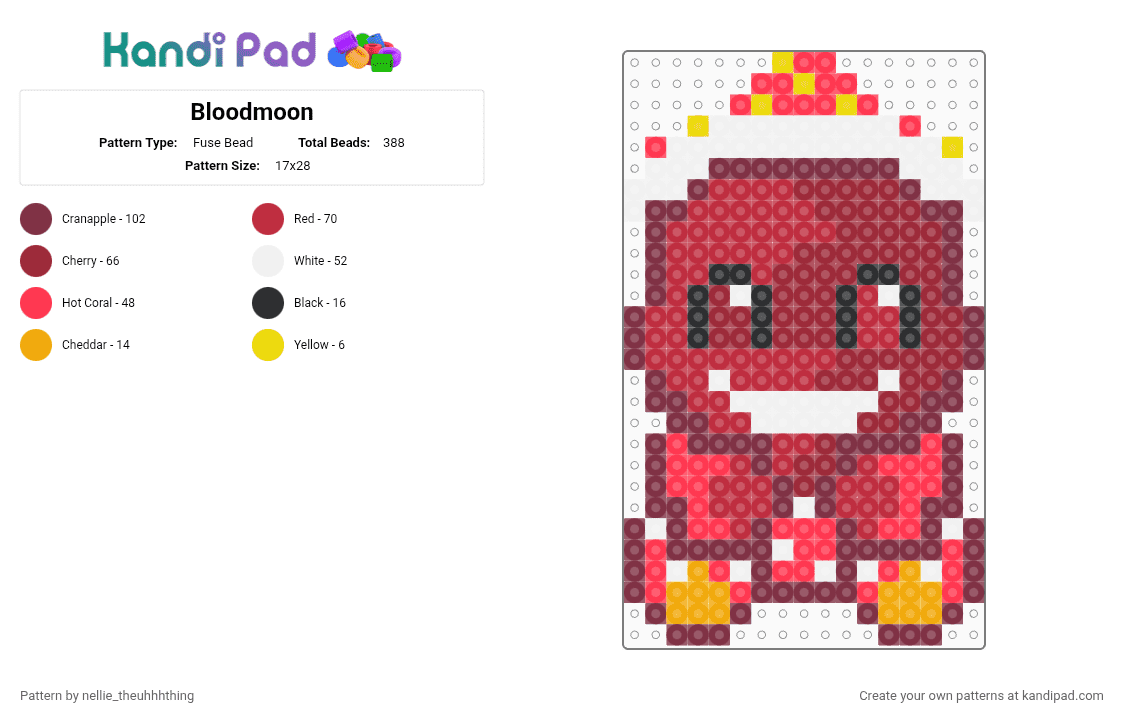 Bloodmoon - Fuse Bead Pattern by nellie_theuhhhthing on Kandi Pad - brown,red