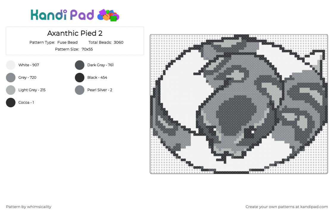 Ball Python Fan - Fuse Bead Pattern by whimsicality on Kandi Pad - animal, ballpython, fan, gray, pet, reptile, royalpython, snake