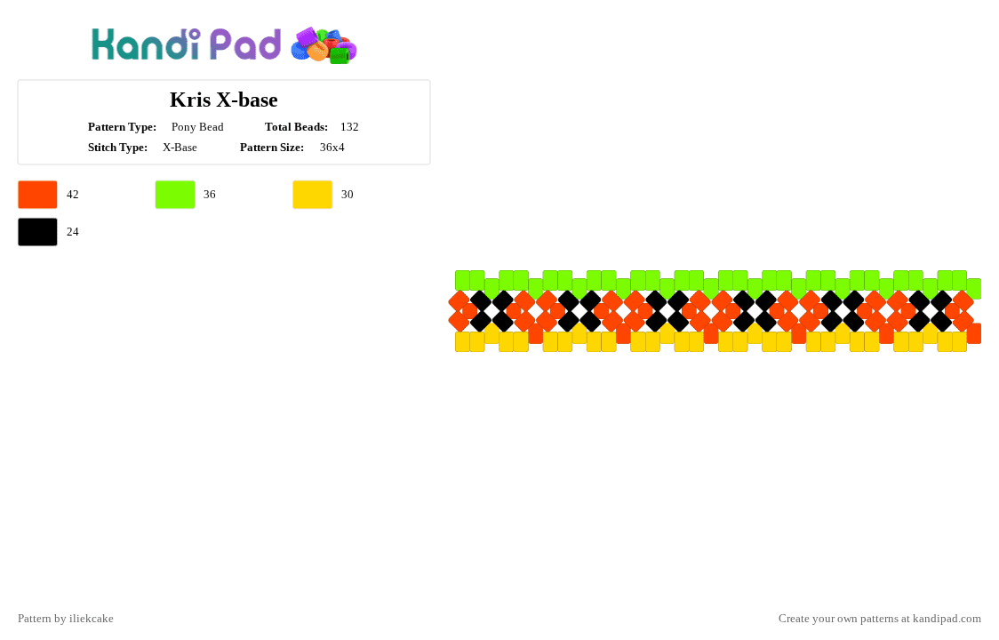 Kris X-base - Pony Bead Pattern by iliekcake on Kandi Pad - red,green,kris,deltarune,utdr,dr,krisdeltarune,krisdt