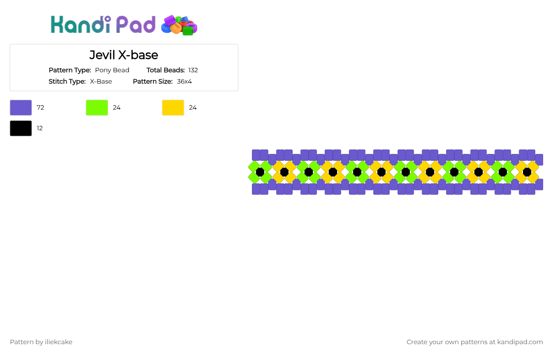 Jevil X-base - Pony Bead Pattern by iliekcake on Kandi Pad - blue,jevil,deltarune,undertale,xbase