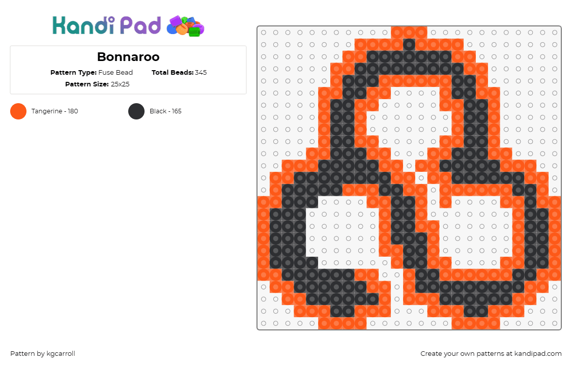 Bonnaroo - Fuse Bead Pattern by kgcarroll on Kandi Pad - bonnaroo,festival,logo,geometric,music,black,orange