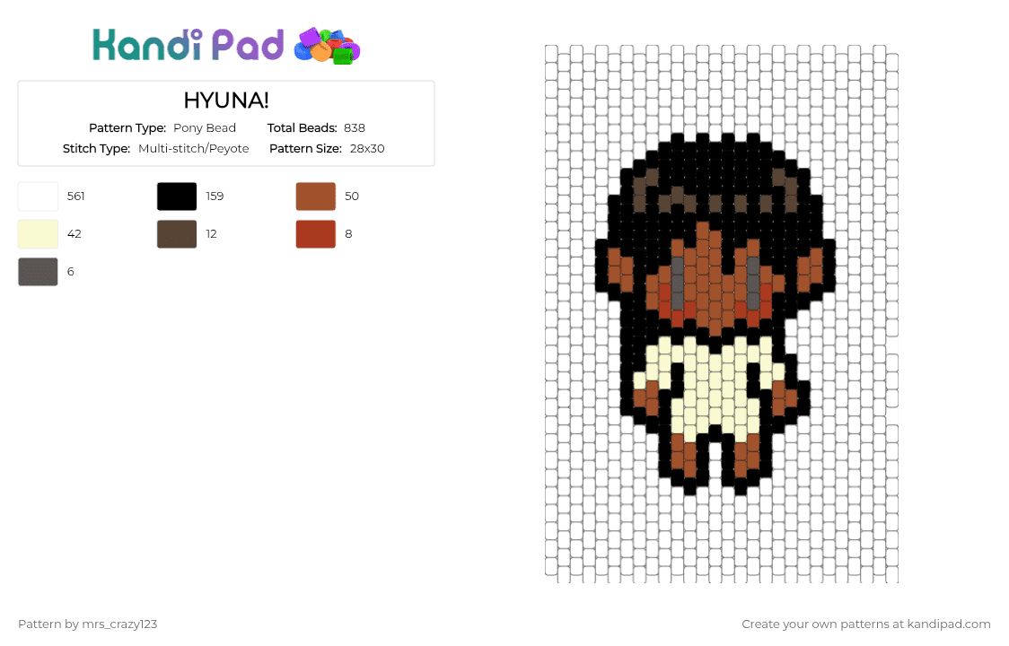 HYUNA! - Pony Bead Pattern by mrs_crazy123 on Kandi Pad - red, white